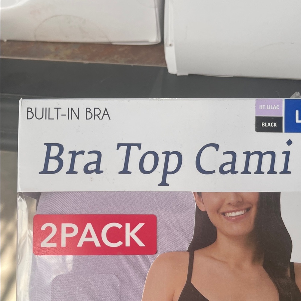 32 Degrees Black Bra Top Camisole - 2 Pack L NWT - Picture 2 of 8